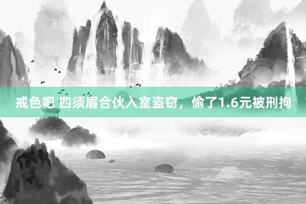 戒色吧 四须眉合伙入室盗窃，偷了1.6元被刑拘