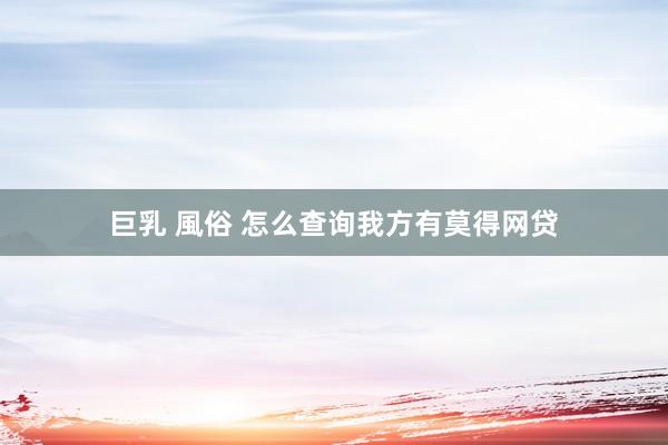 巨乳 風俗 怎么查询我方有莫得网贷