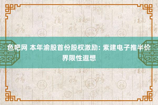 色吧网 本年渝股首份股权激励: 紫建电子推半价界限性遐想