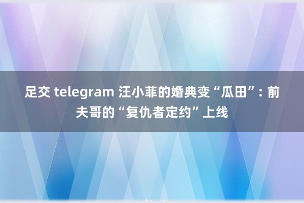 足交 telegram 汪小菲的婚典变“瓜田”: 前夫哥的“复仇者定约”上线