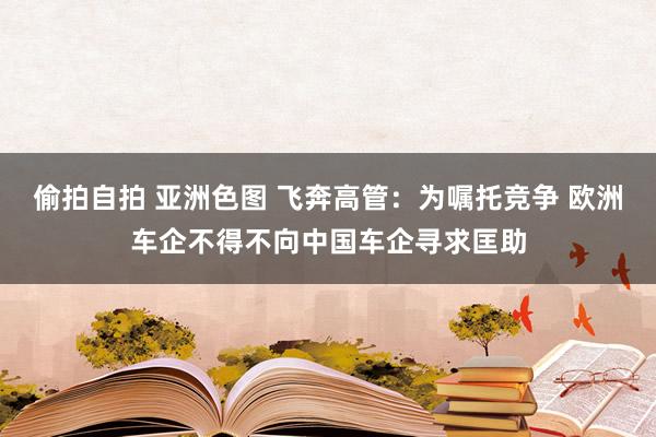 偷拍自拍 亚洲色图 飞奔高管：为嘱托竞争 欧洲车企不得不向中国车企寻求匡助